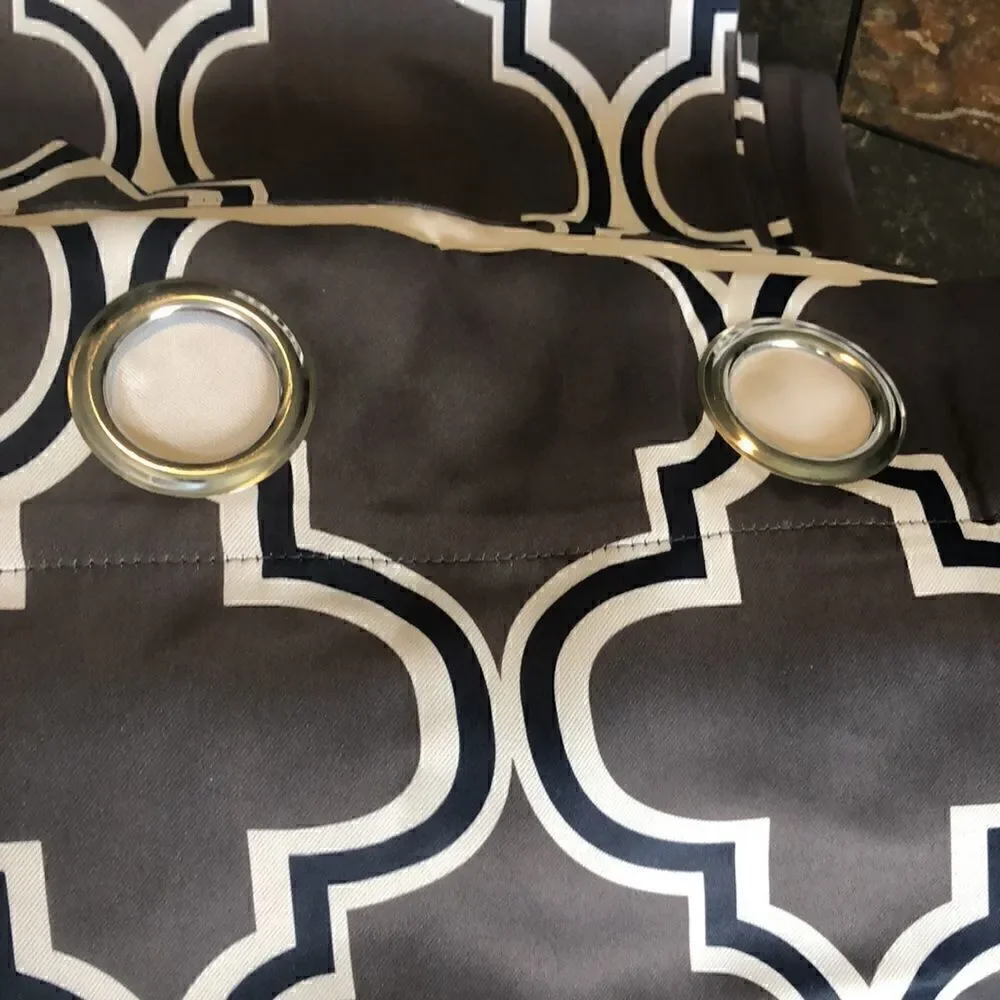 Superior Bohemian Trellis Blackout Grommet Curtain Panel Pair 52” x 108” NWOT